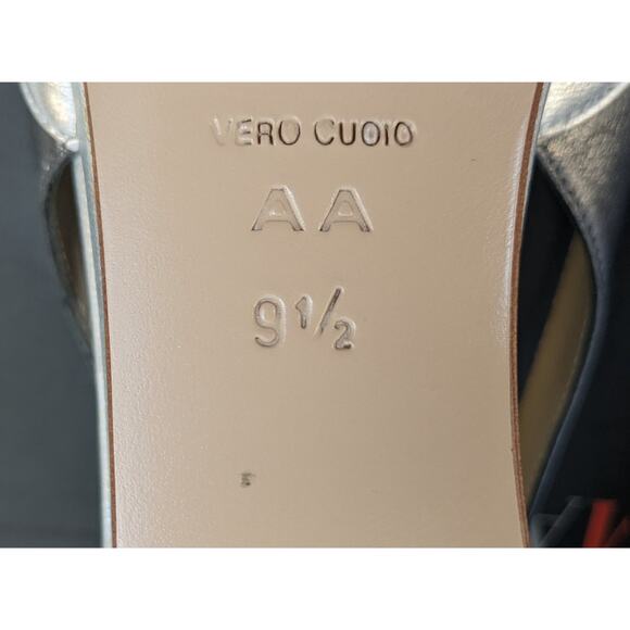 Bruno Magli Fiesse Wedge Heel Gray Color-Block Lambskin Leather Size 9.5 AA, NEW - Picture 8 of 10